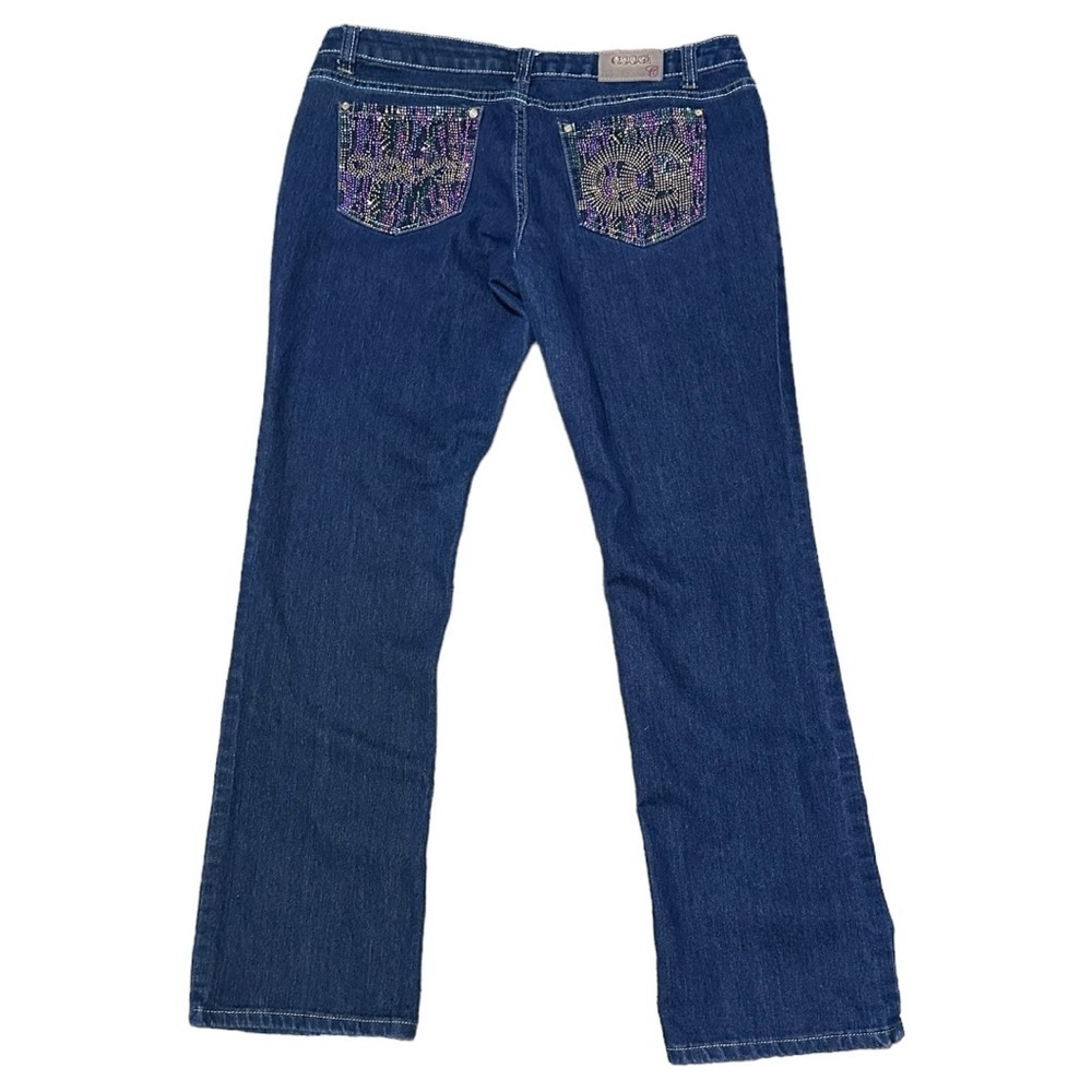 COOGI Mardi Gras Colors / Embellished Bootcut Jeans Size 13/14